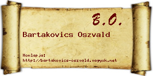 Bartakovics Oszvald névjegykártya
